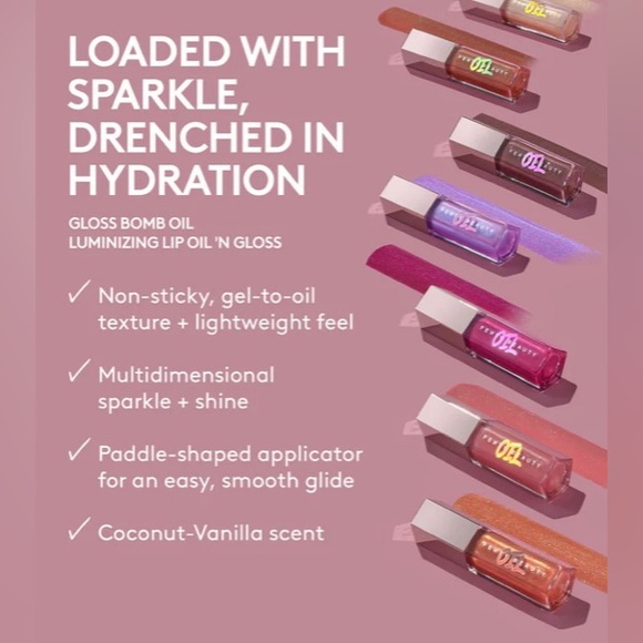 Fenty Beauty Gloss Bomb Luminizing Lip Oil Gloss Miss Jellyfish Limited Edition - Picture 9 of 13